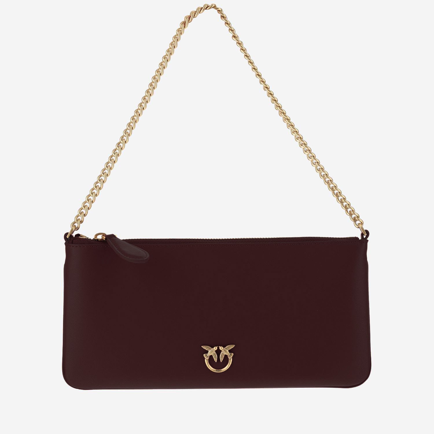 POCHETTE IN PELLE CON LOGO 102747 A0F1R49Q PINKO 