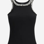 Top a costine con ricami gioiello 104109 A35YZ99 PINKO 