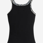 Top a costine con ricami gioiello 104109 A35YZ99 PINKO 