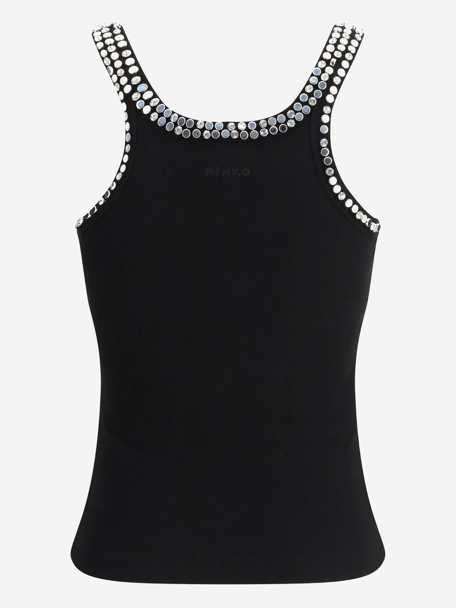 Top a costine con ricami gioiello 104109 A35YZ99 PINKO 