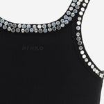 Top a costine con ricami gioiello 104109 A35YZ99 PINKO 