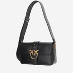 BORSA A SPALLA IN PELLE CON LOGO 104524 A0QOZ99Q PINKO 