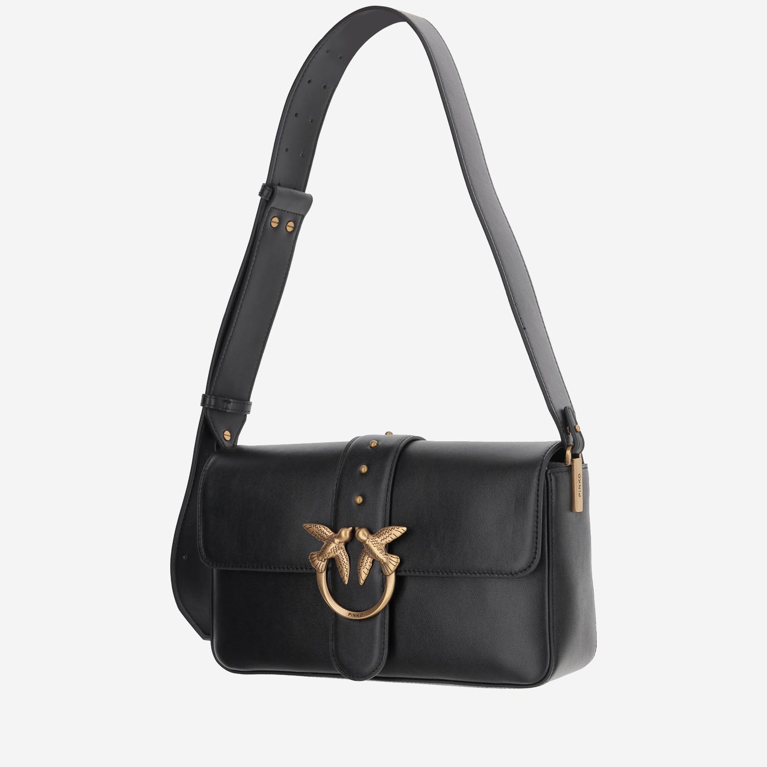 BORSA A SPALLA IN PELLE CON LOGO 104524 A0QOZ99Q PINKO 
