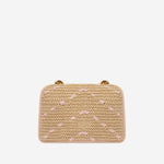 Borsa a tracolla Love One Mini Light in rafia chevron e pelle 104550 A1RLHN2Q PINKO 