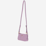 BORSA MINI HALF MOON BAGUETTE IN PELLE CON LOGO 105069 A0QOLILQ PINKO 