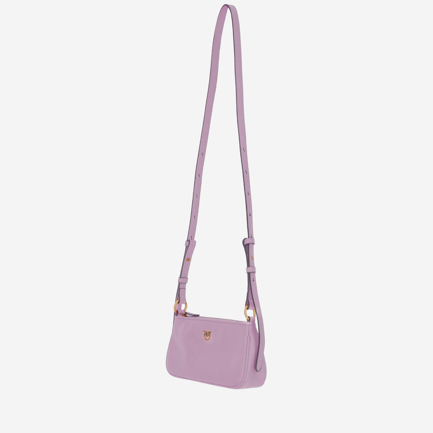 BORSA MINI HALF MOON BAGUETTE IN PELLE CON LOGO 105069 A0QOLILQ PINKO 