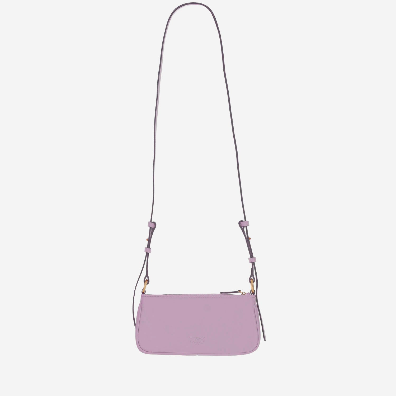 BORSA MINI HALF MOON BAGUETTE IN PELLE CON LOGO 105069 A0QOLILQ PINKO 
