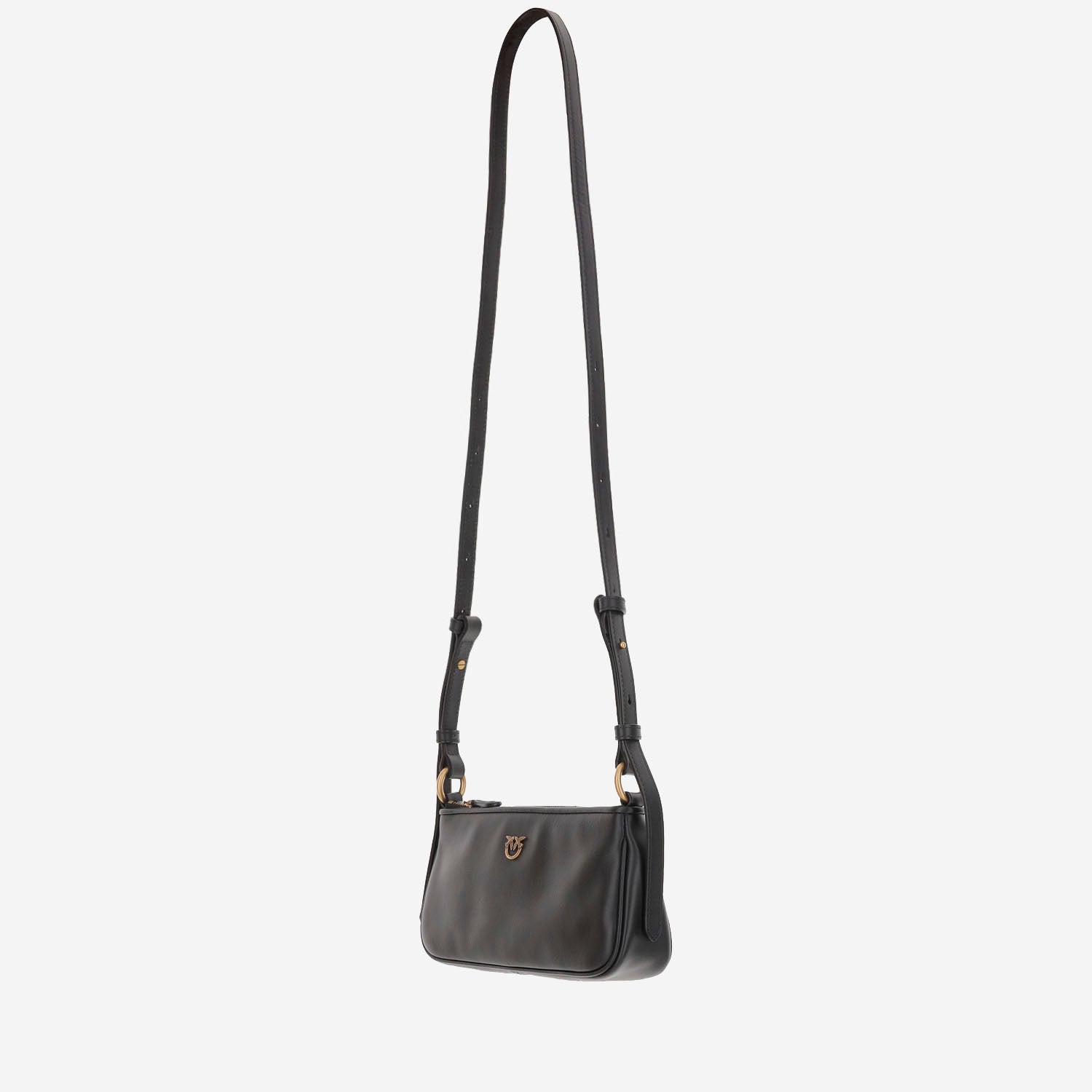 BORSA MINI HALF MOON BAGUETTE IN PELLE CON LOGO 105069 A0QOZ99Q PINKO 