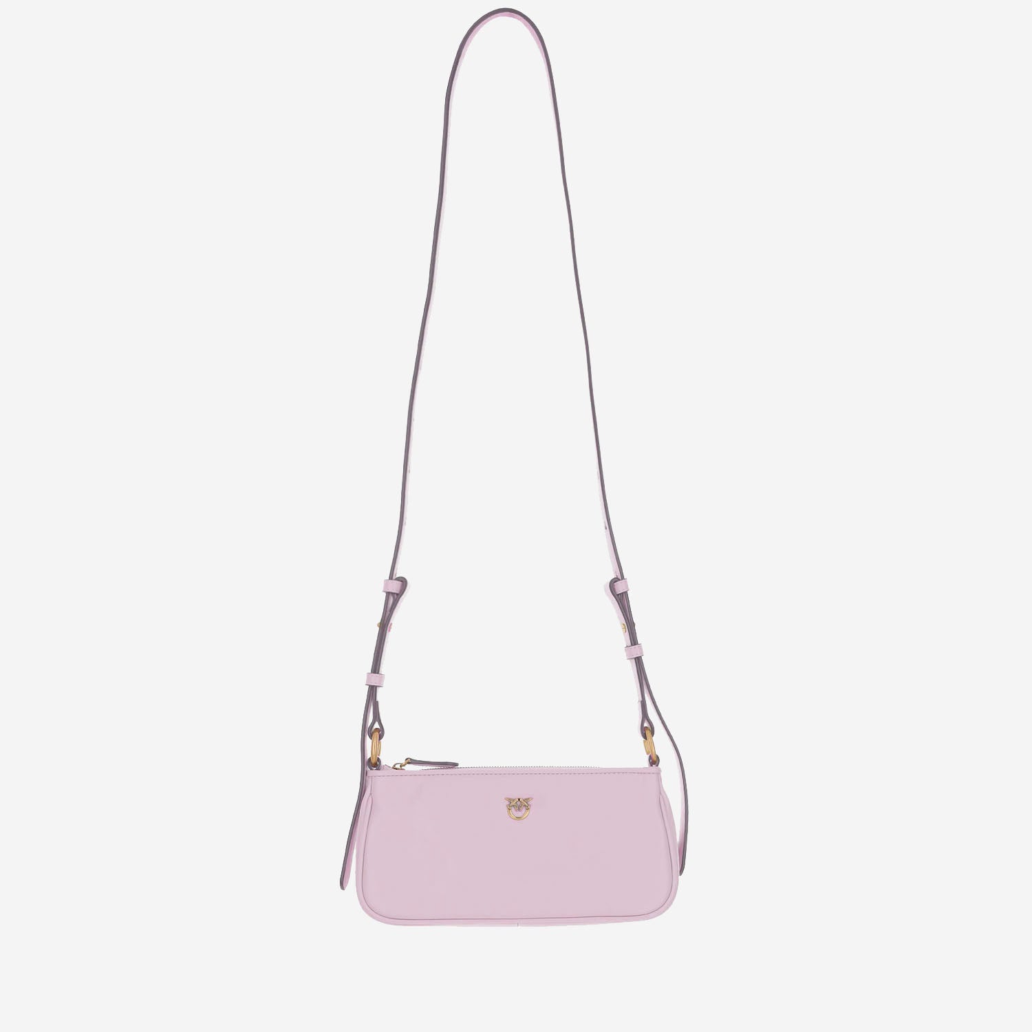 BORSA MINI HALF MOON BAGUETTE IN PELLE CON LOGO 105069 A0QOP26Q PINKO 