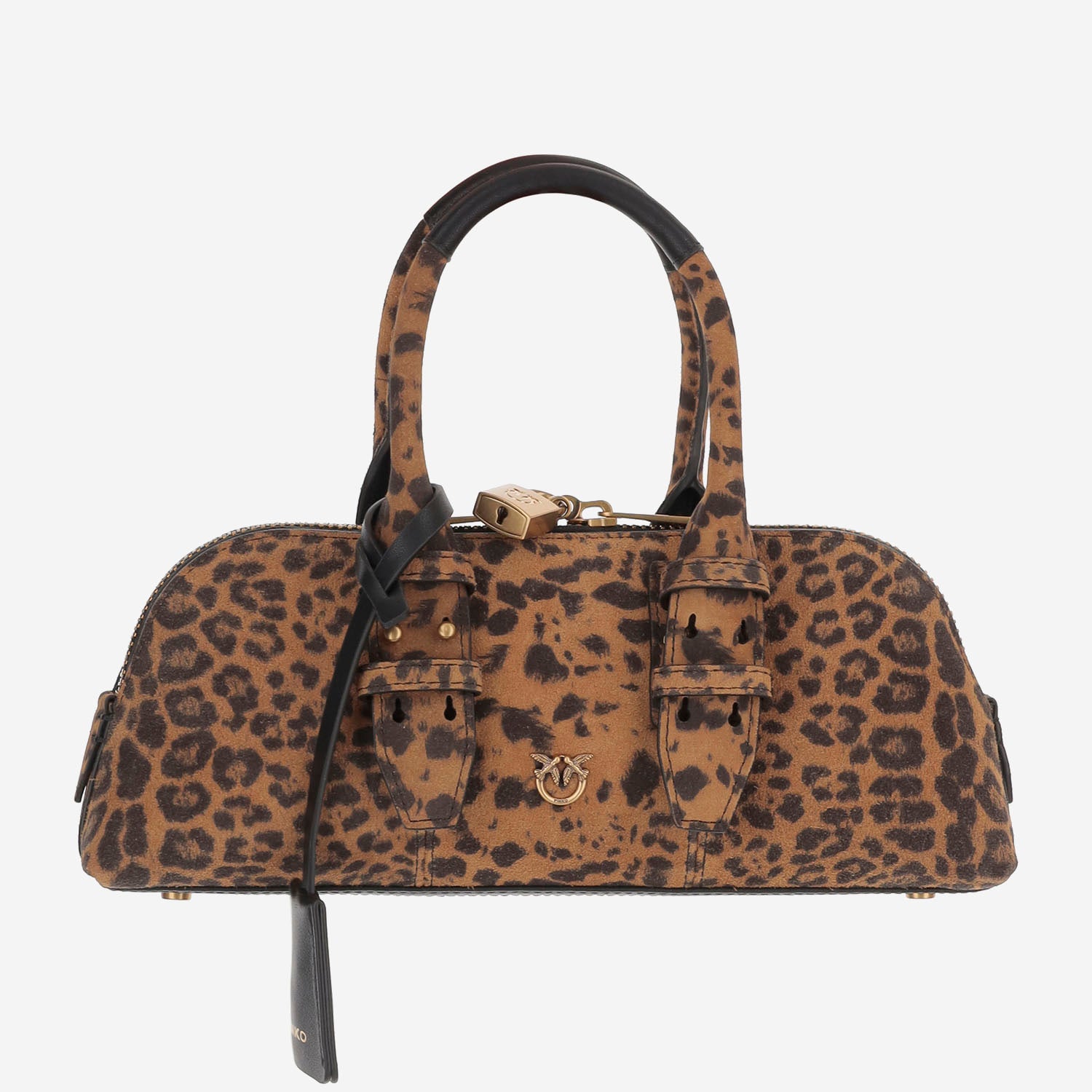 Borsa bowling Escape Horizontal in pelle scamosciata 105334 A32AM35Q PINKO 