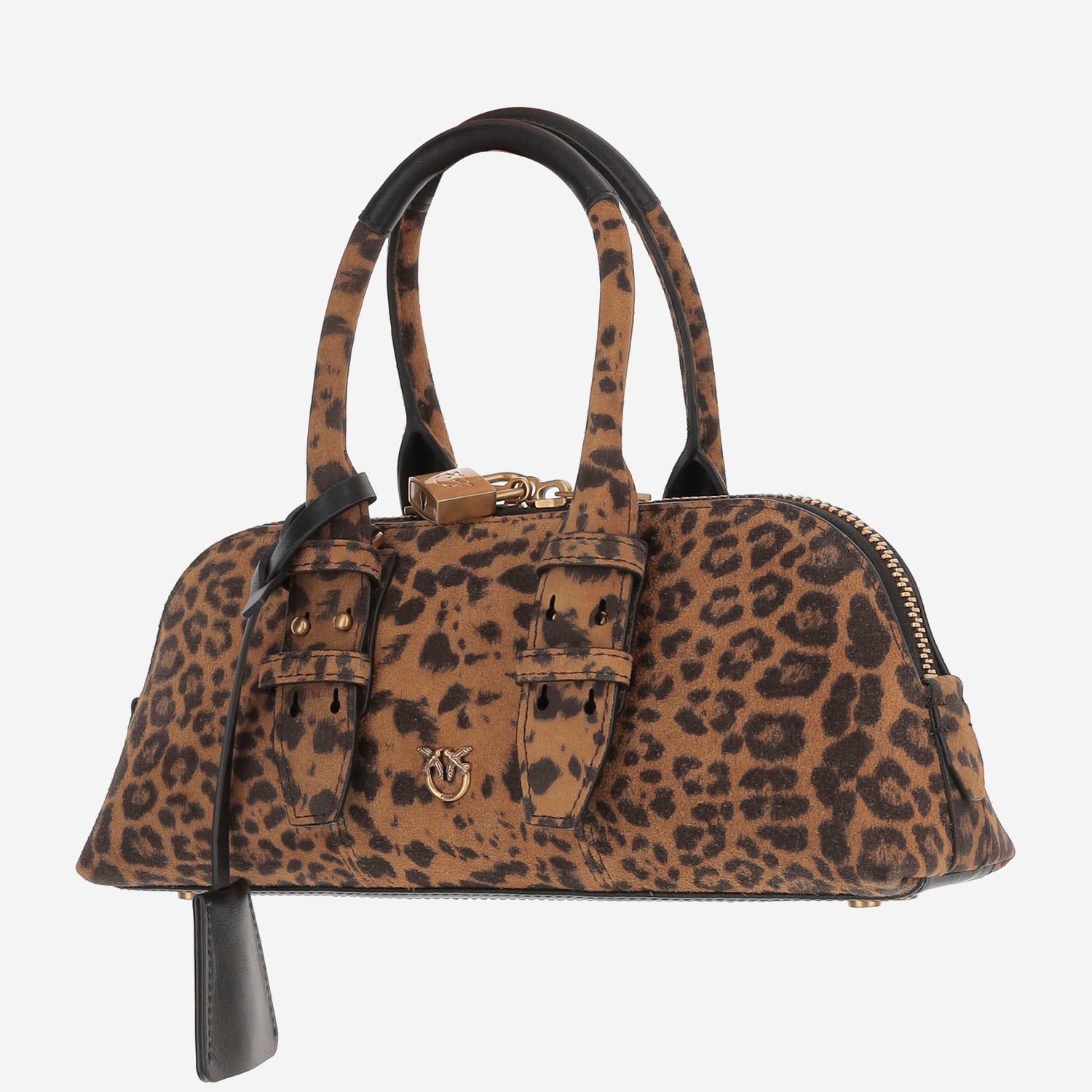 Borsa bowling Escape Horizontal in pelle scamosciata 105334 A32AM35Q PINKO 