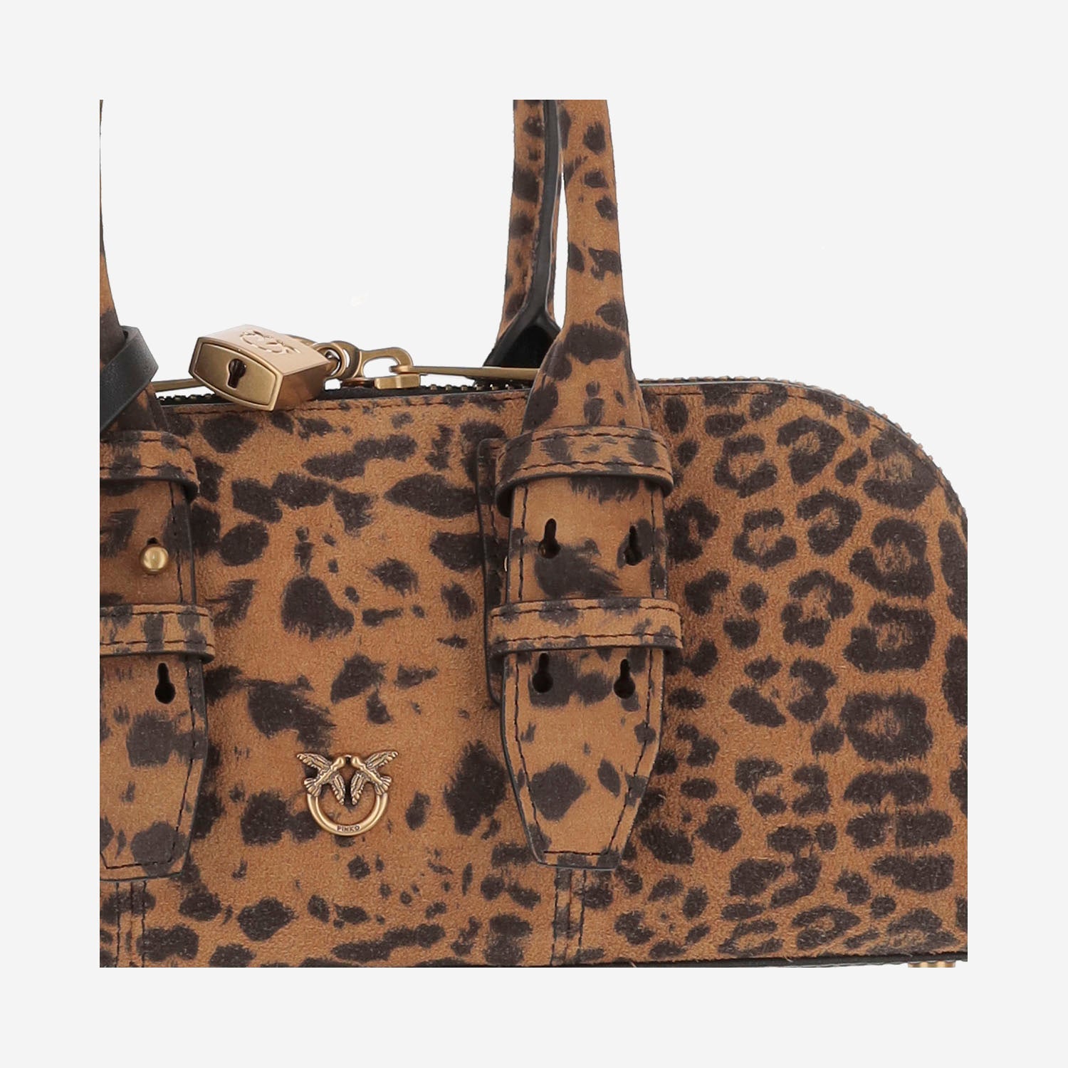 Borsa bowling Escape Horizontal in pelle scamosciata 105334 A32AM35Q PINKO 