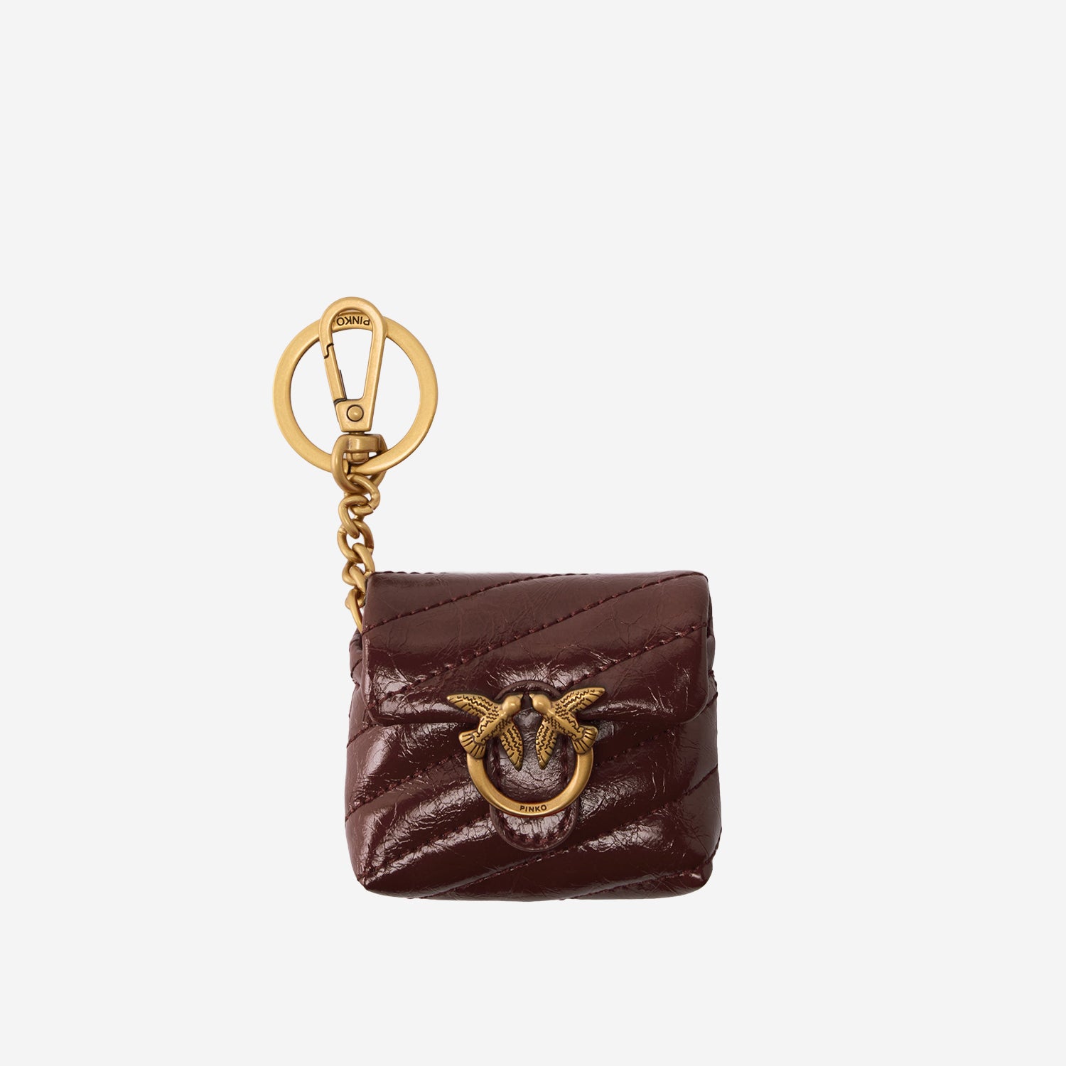 CUSTODIA AIRPODS LOVE BAG PUFF IN PELLE LUCIDA 105869 A37OR49Q PINKO 