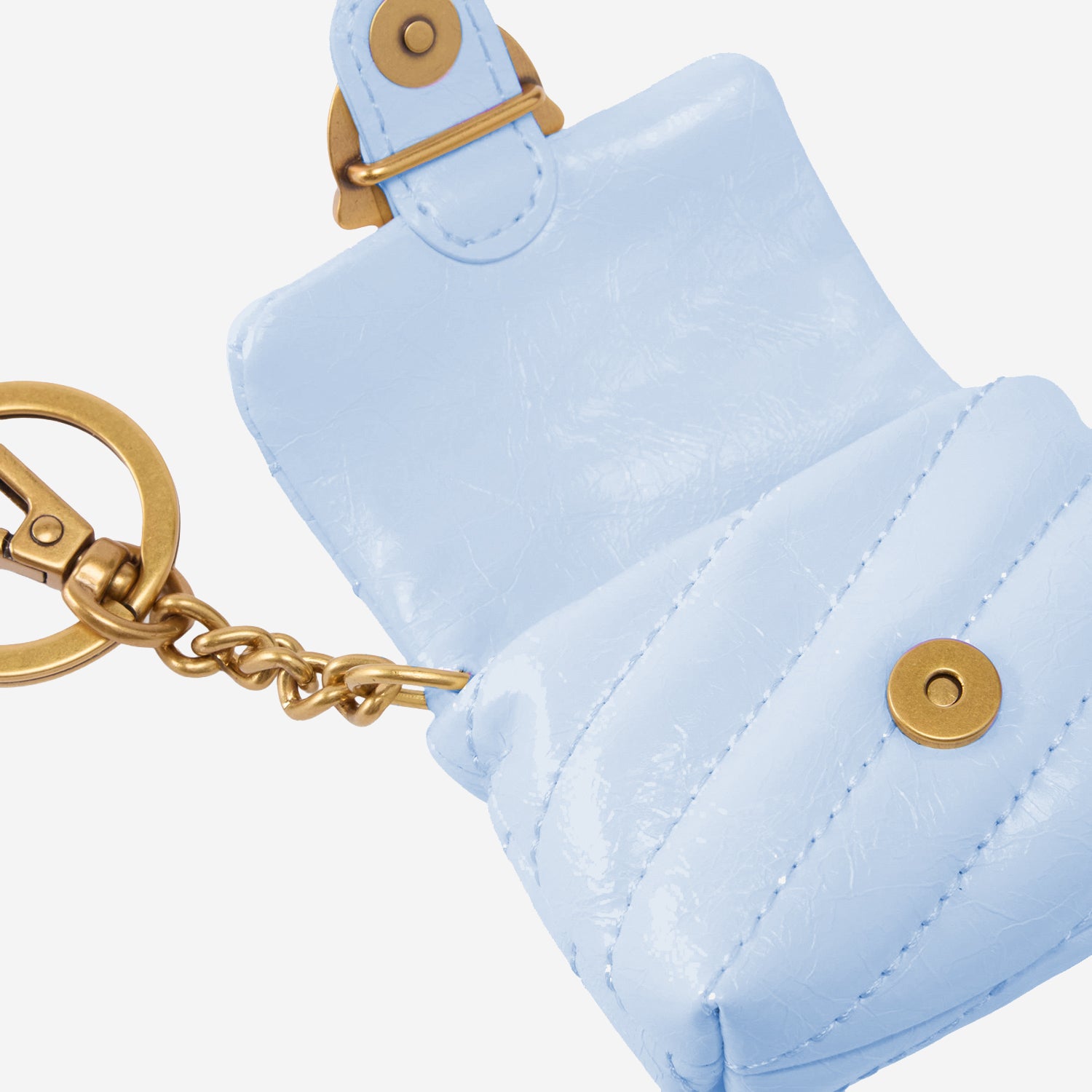 CUSTODIA AIRPODS LOVE BAG PUFF IN PELLE LUCIDA 105869 A37OE37Q PINKO 