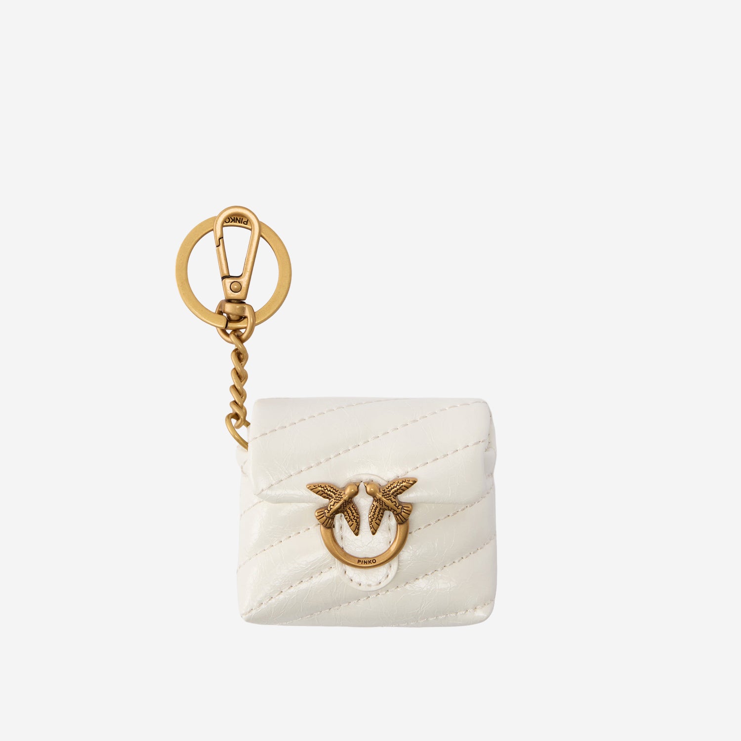 CUSTODIA AIRPODS LOVE BAG PUFF IN PELLE LUCIDA 105869 A37OZ14Q PINKO 