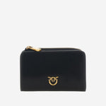 Portafoglio mini in pelle con logo 106206 A0F1Z99Q PINKO 