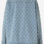 GIACCA IN DENIM CON DISEGNO ROMBI E STRASS 106246 A32NPJE PINKO 