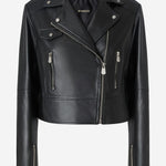 GIACCA CHIODO STILE BIKER IN NAPPA 106247 A32IZ99 PINKO 