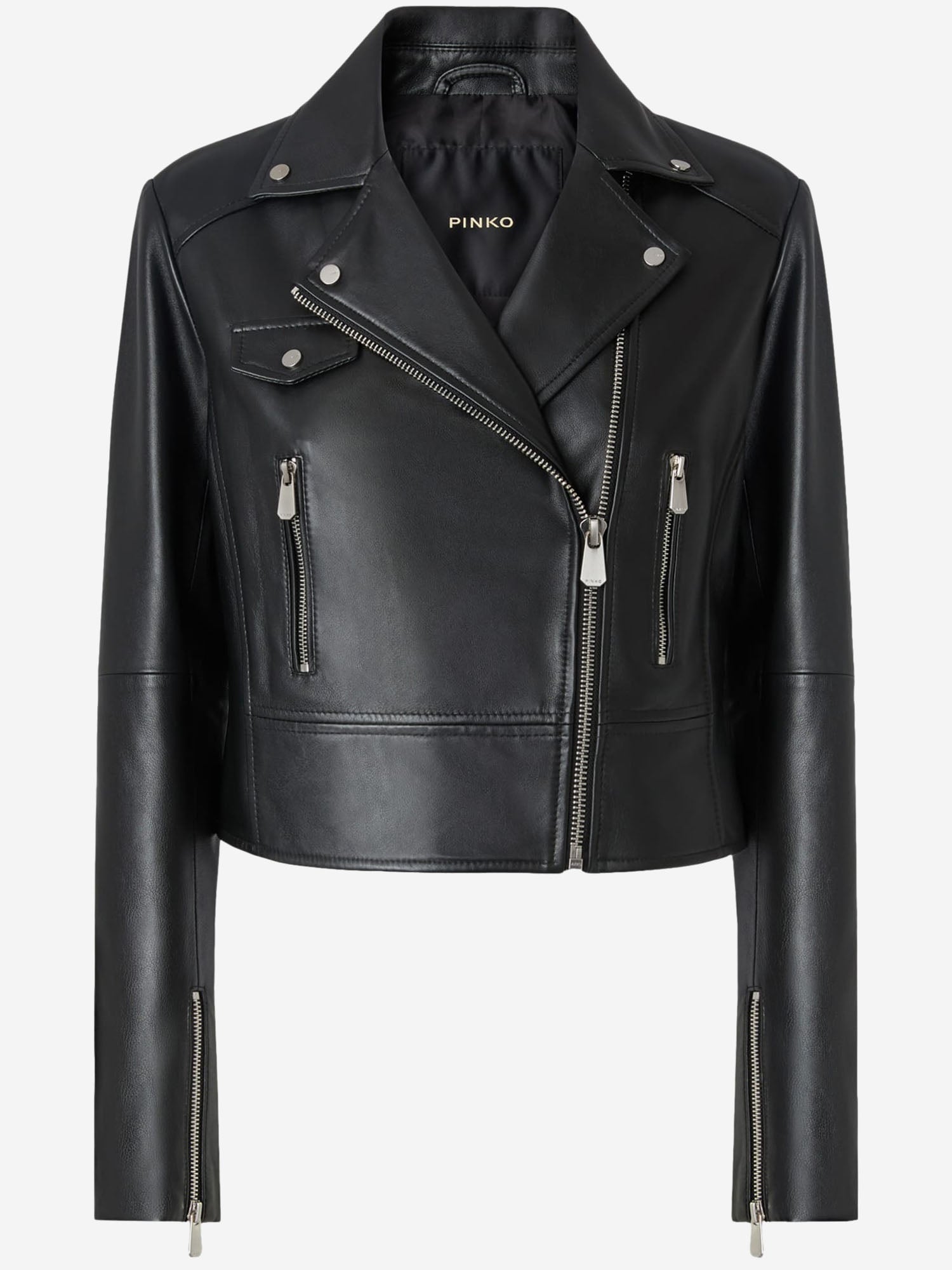 GIACCA CHIODO STILE BIKER IN NAPPA 106247 A32IZ99 PINKO 