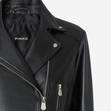 GIACCA CHIODO STILE BIKER IN NAPPA 106247 A32IZ99 PINKO 