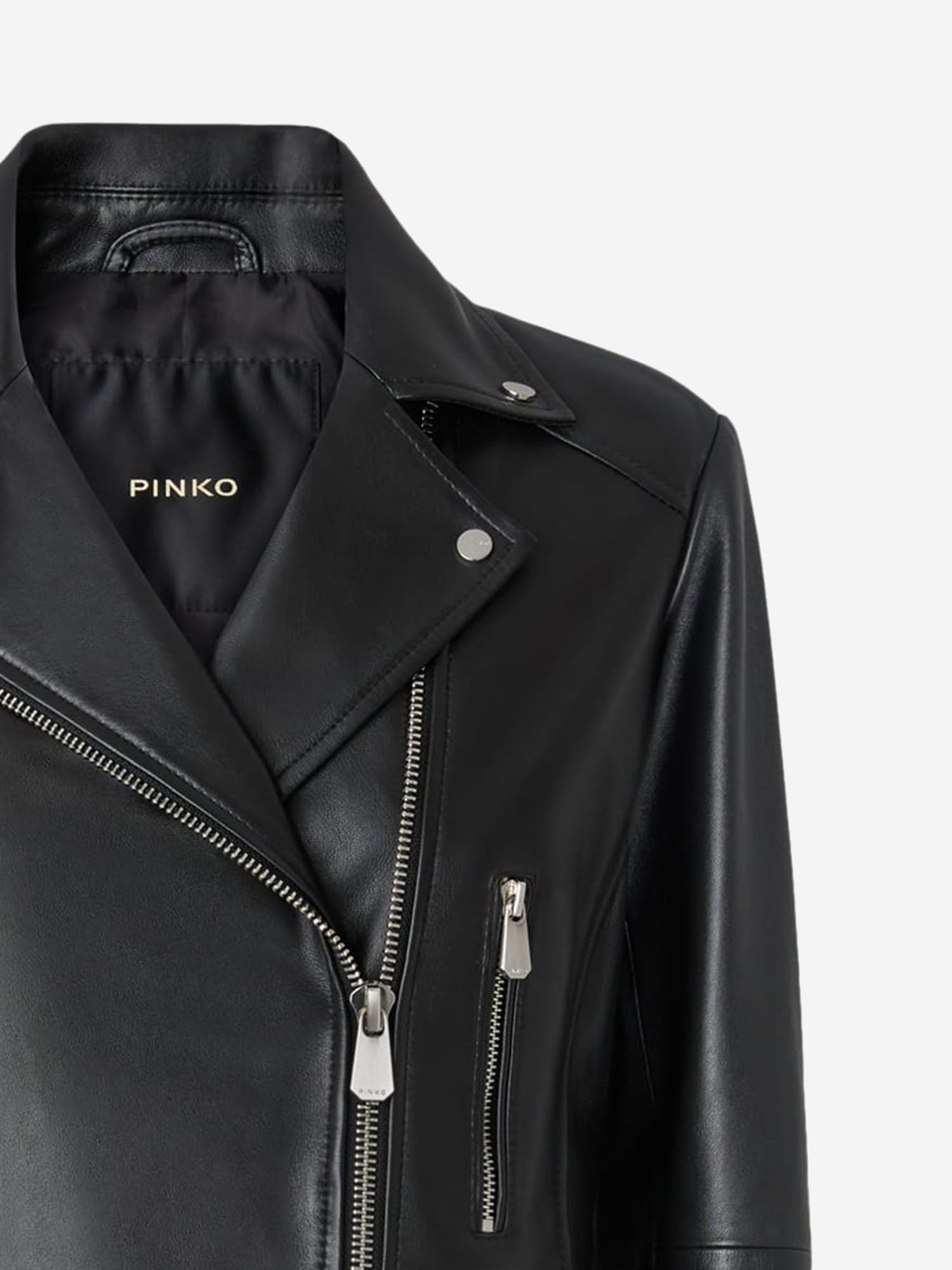 GIACCA CHIODO STILE BIKER IN NAPPA 106247 A32IZ99 PINKO 