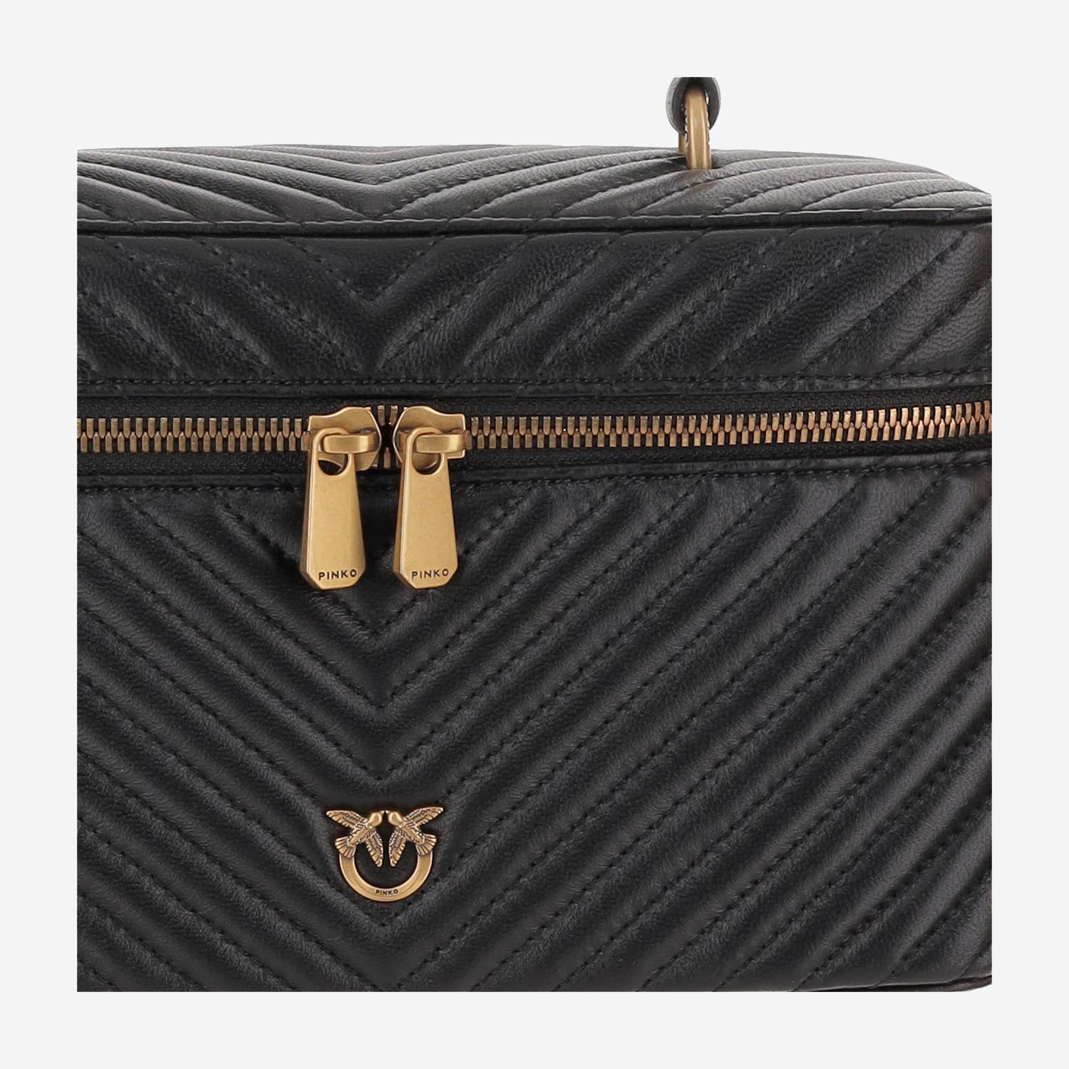 BORSA VANITY IN PELLE CON MOTIVO TRAPUNTATO 106348 A0GKZ99Q PINKO 