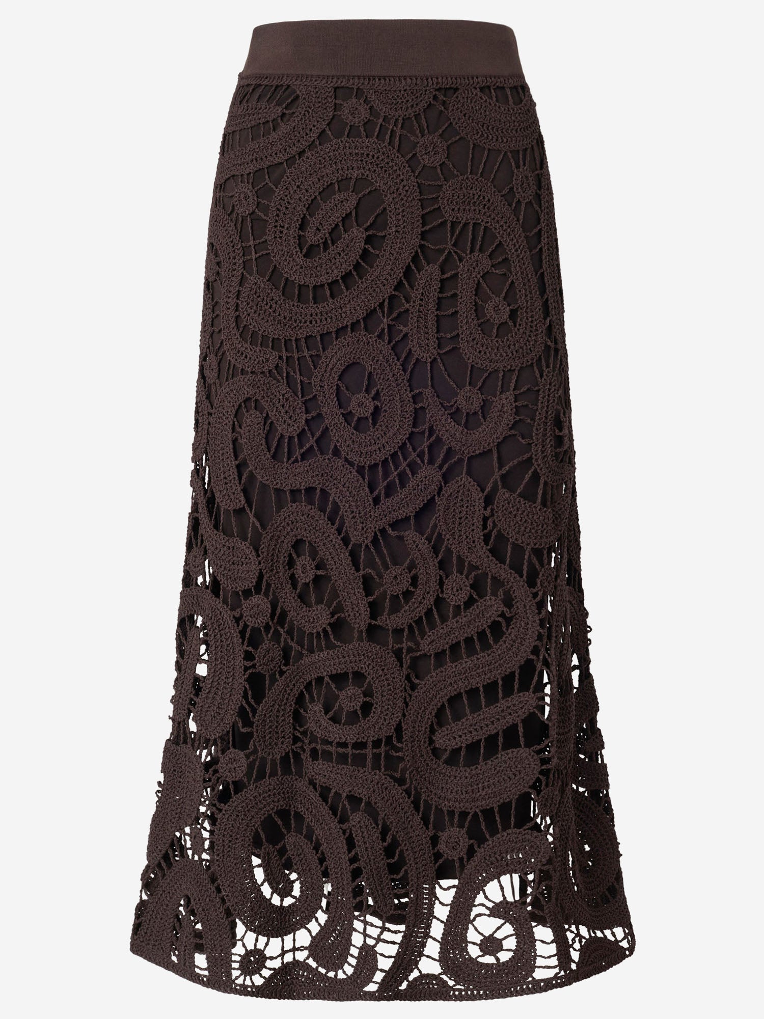 GONNA MIDI IN CROCHET GEOMETRICO IN MISTO VISCOSA 106353 A354M05 PINKO 