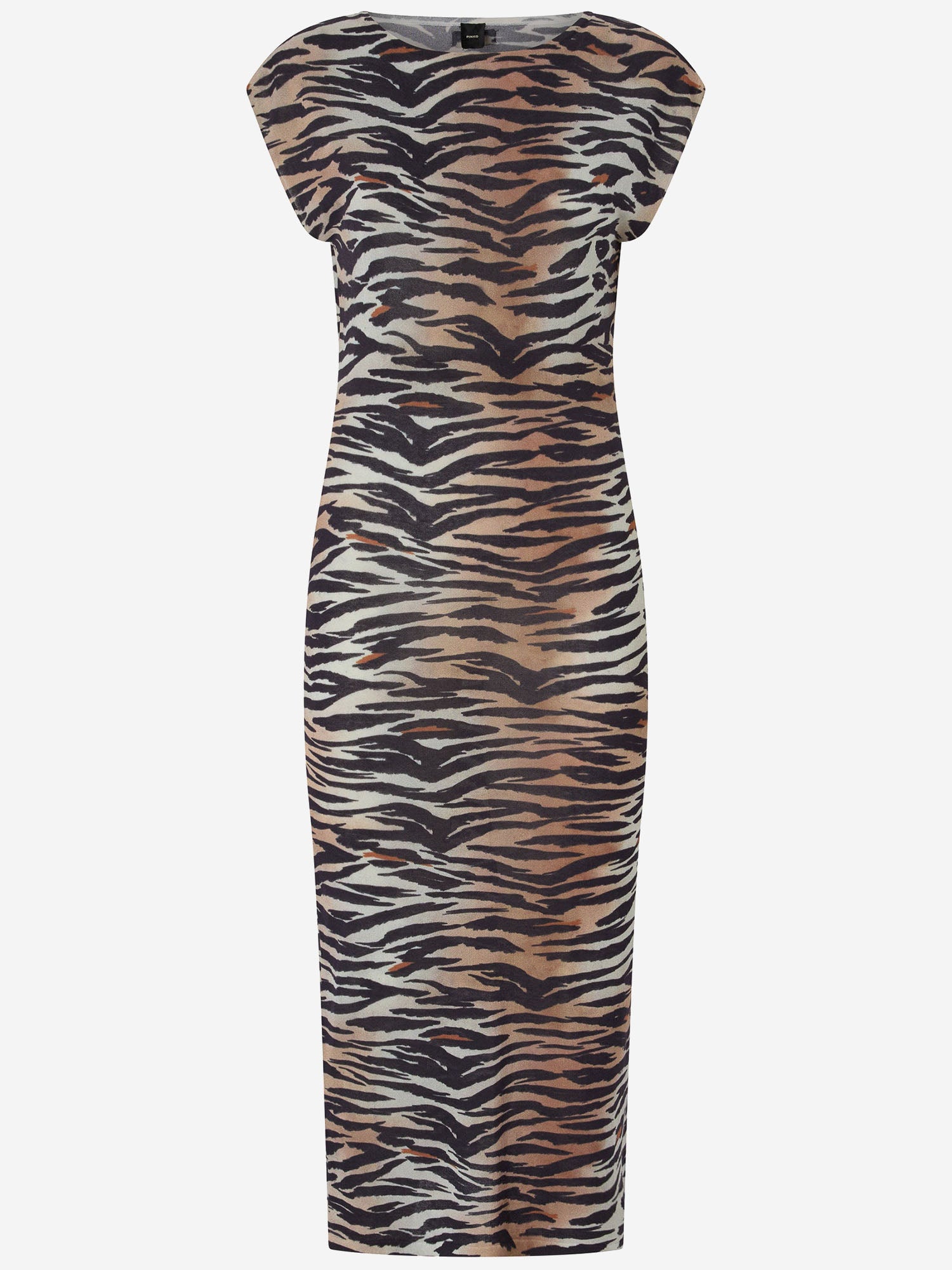 ABITO MIDI A TUBINO CON STAMPA ANIMALIER 106371 A356ZC8 PINKO 
