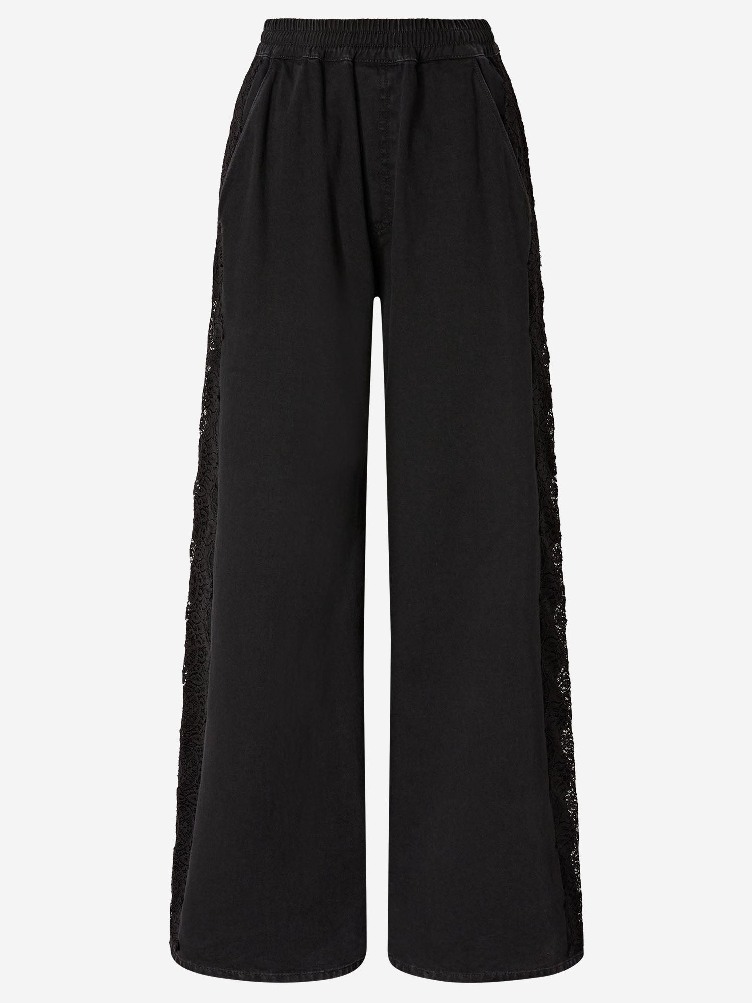 PANTALONI IN DENIM CON BANDA LATERALE IN PIZZO 106422 A33UZ99 PINKO 