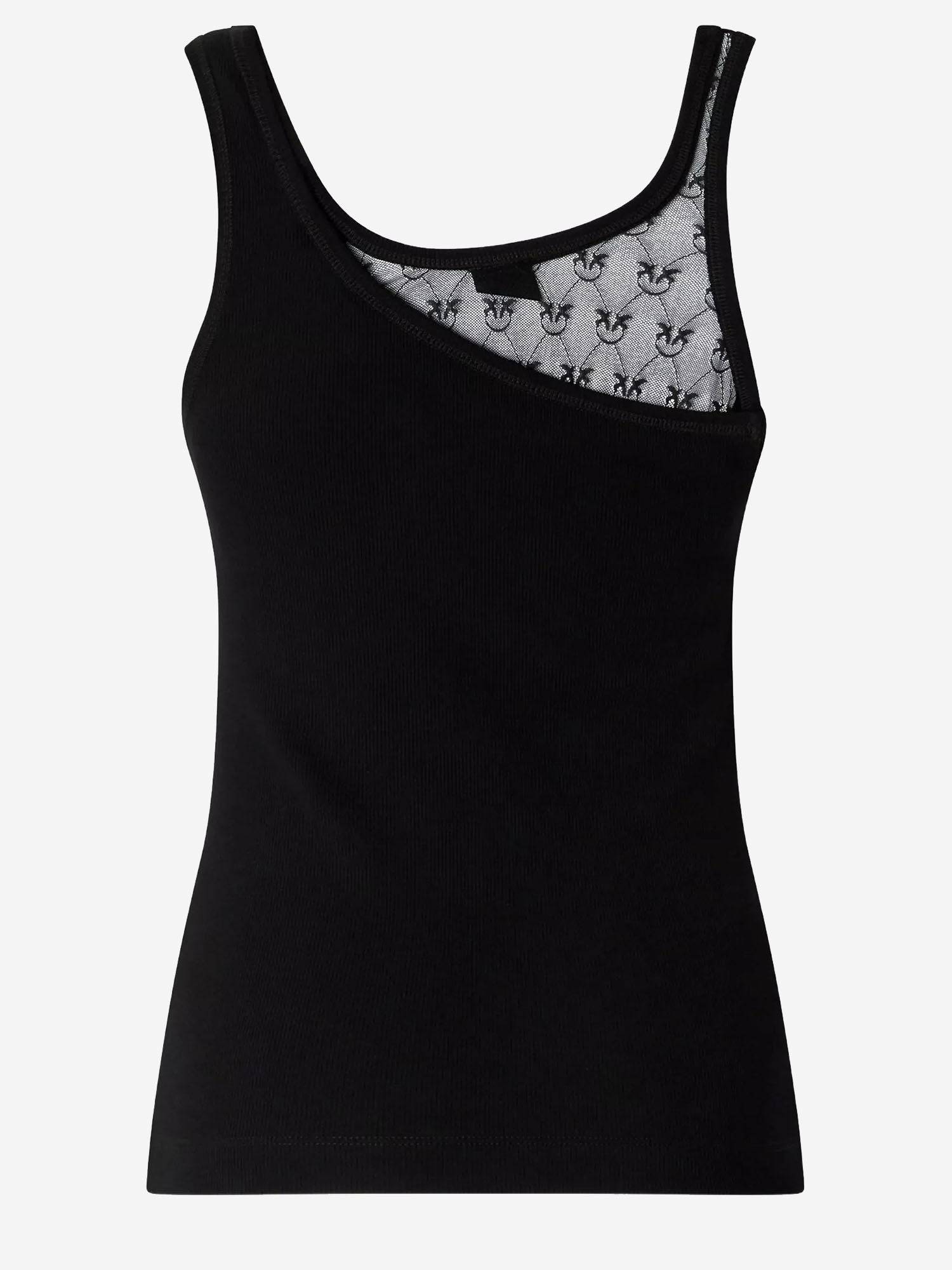 TOP IN COTONE STRETCH CON LOGO 106461 A362Z99 PINKO 