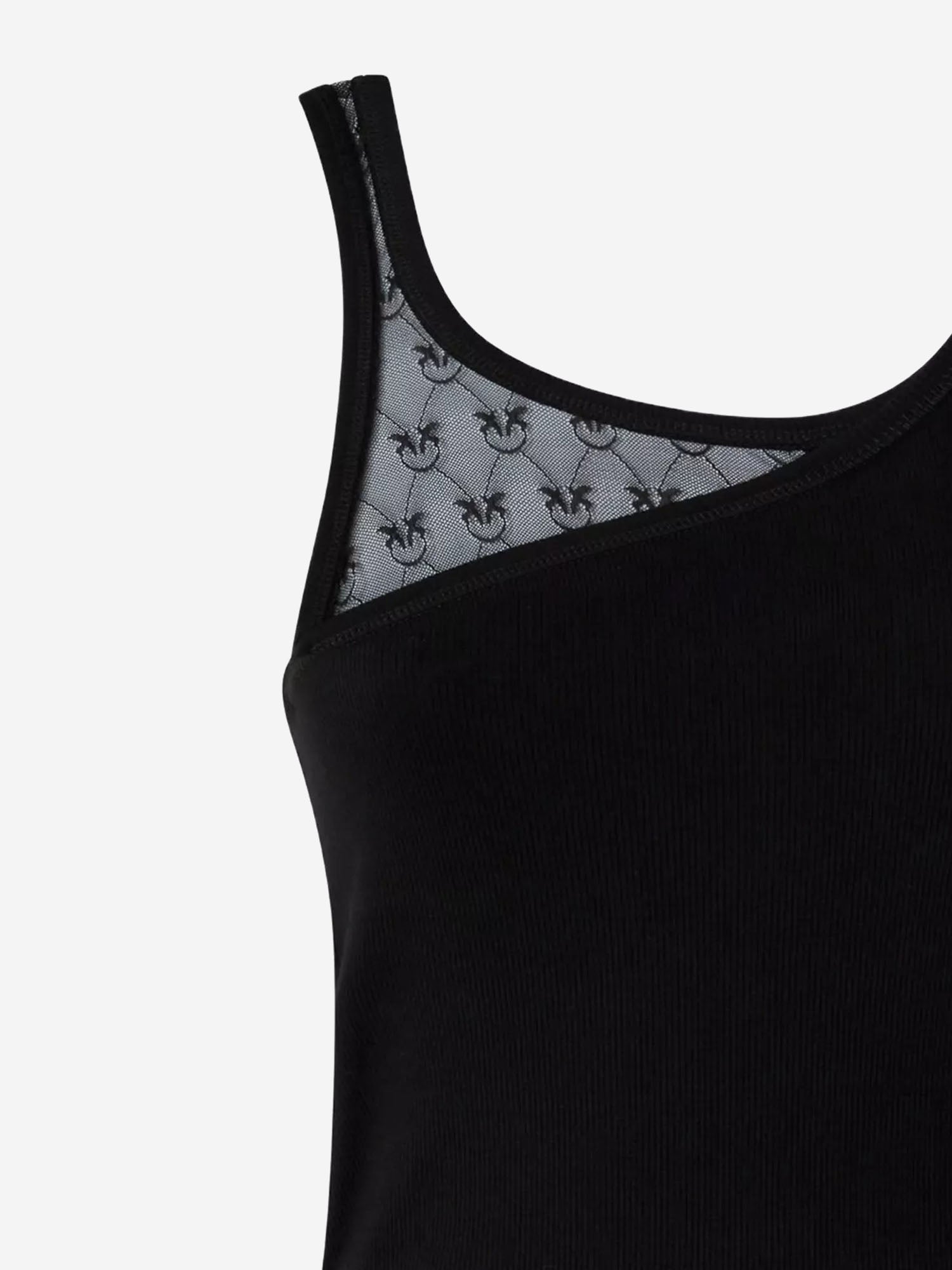 TOP IN COTONE STRETCH CON LOGO 106461 A362Z99 PINKO 