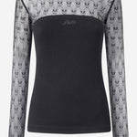 MAGLIA VIOLINISTA IN JERSEY CON PIZZO LOGO LOVE BIRDS 106472 A362Z99 PINKO 
