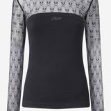 MAGLIA VIOLINISTA IN JERSEY CON PIZZO LOGO LOVE BIRDS 106472 A362Z99 PINKO 
