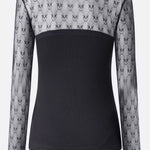 MAGLIA VIOLINISTA IN JERSEY CON PIZZO LOGO LOVE BIRDS 106472 A362Z99 PINKO 