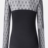 MAGLIA VIOLINISTA IN JERSEY CON PIZZO LOGO LOVE BIRDS 106472 A362Z99 PINKO 