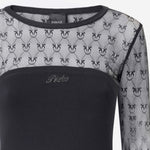 MAGLIA VIOLINISTA IN JERSEY CON PIZZO LOGO LOVE BIRDS 106472 A362Z99 PINKO 