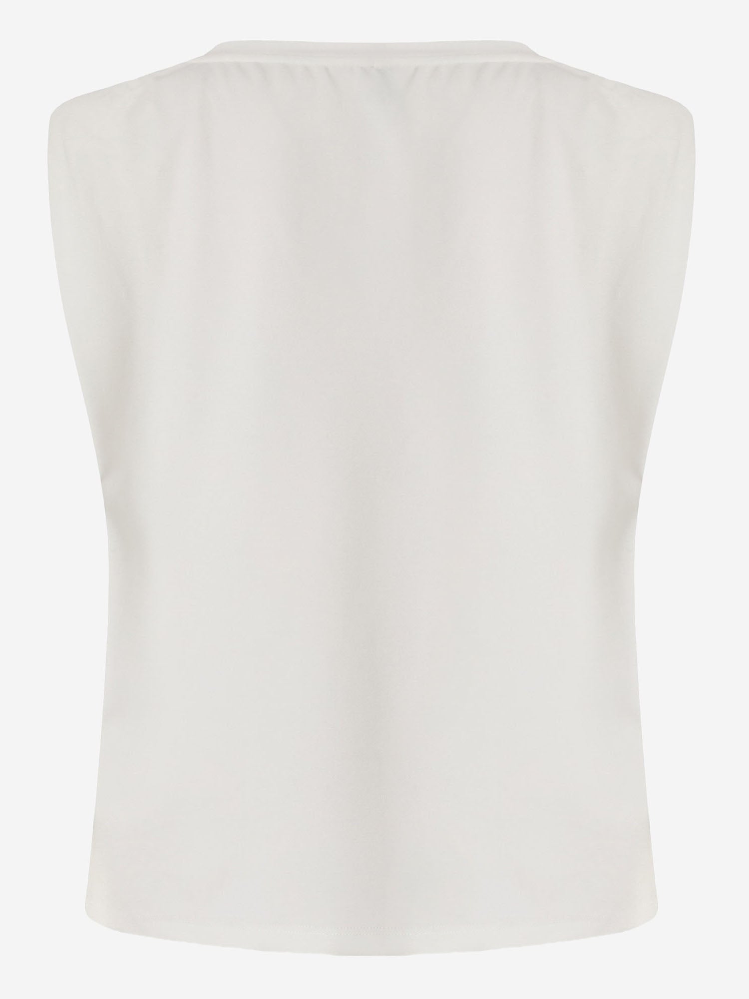 T-shirt con drappeggio e dettaglio dorato 106478 A35DZ05 PINKO 