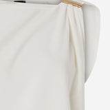 T-shirt con drappeggio e dettaglio dorato 106478 A35DZ05 PINKO 