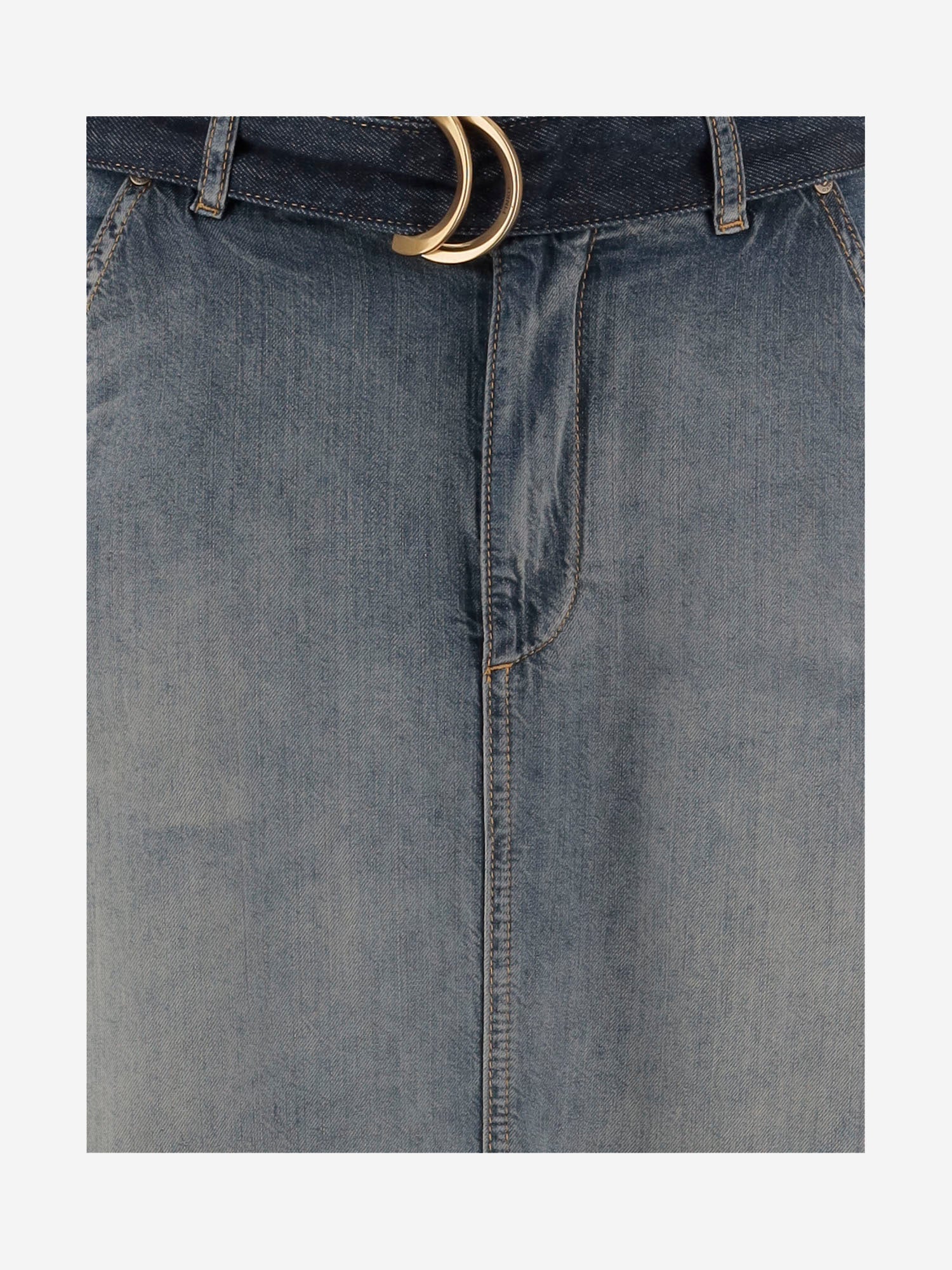 GONNA IN LYOCELL E COTONE CON CINTURA 106595 A37KPJC PINKO 