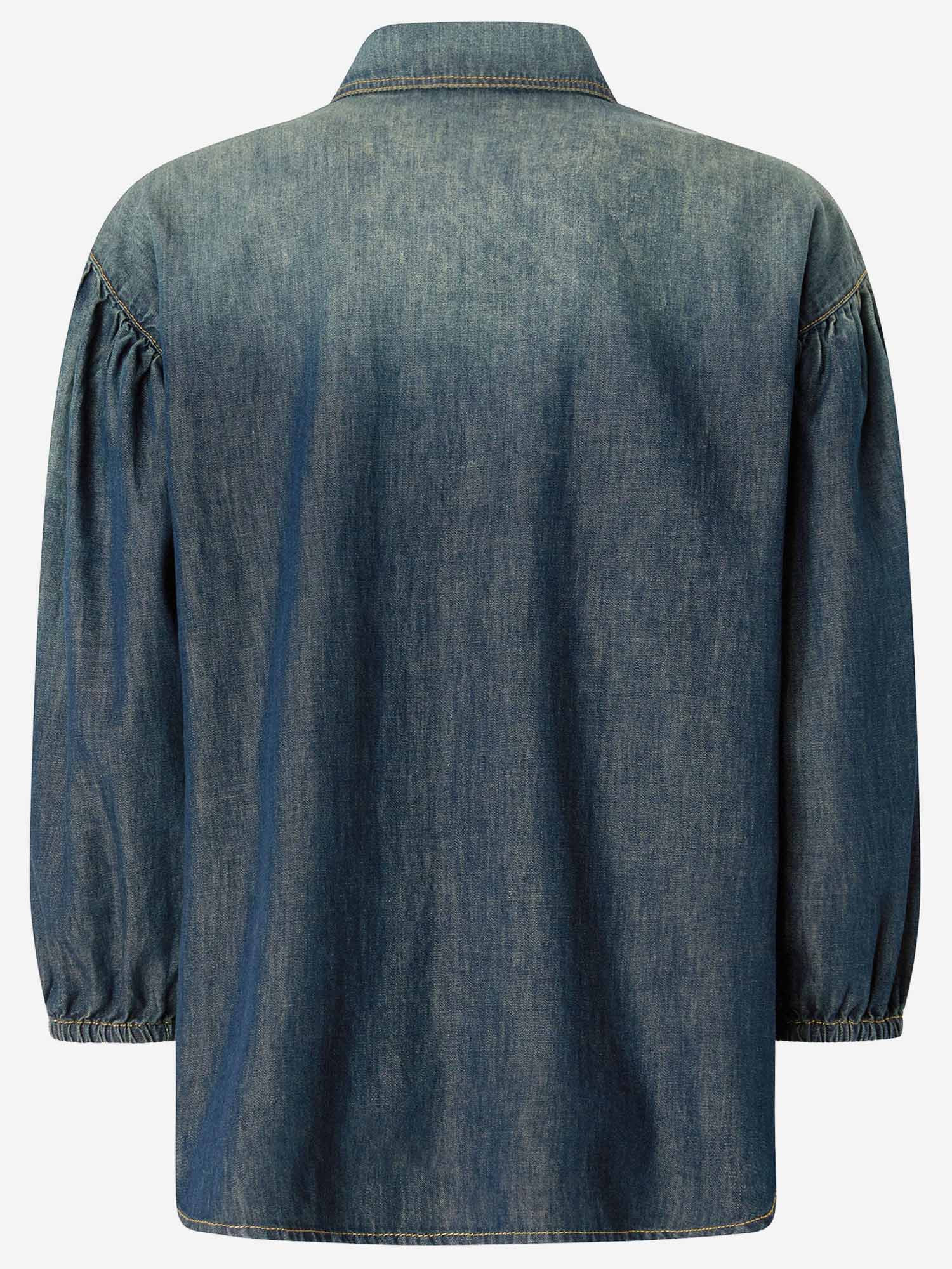 CAMICIA IN DENIM CON MANICHE A PALLONCINO 106596 A37KPJC PINKO 