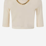 MAGLIA CROPPED KIMBERLY CON CATENA 106635 A32CC03 PINKO 