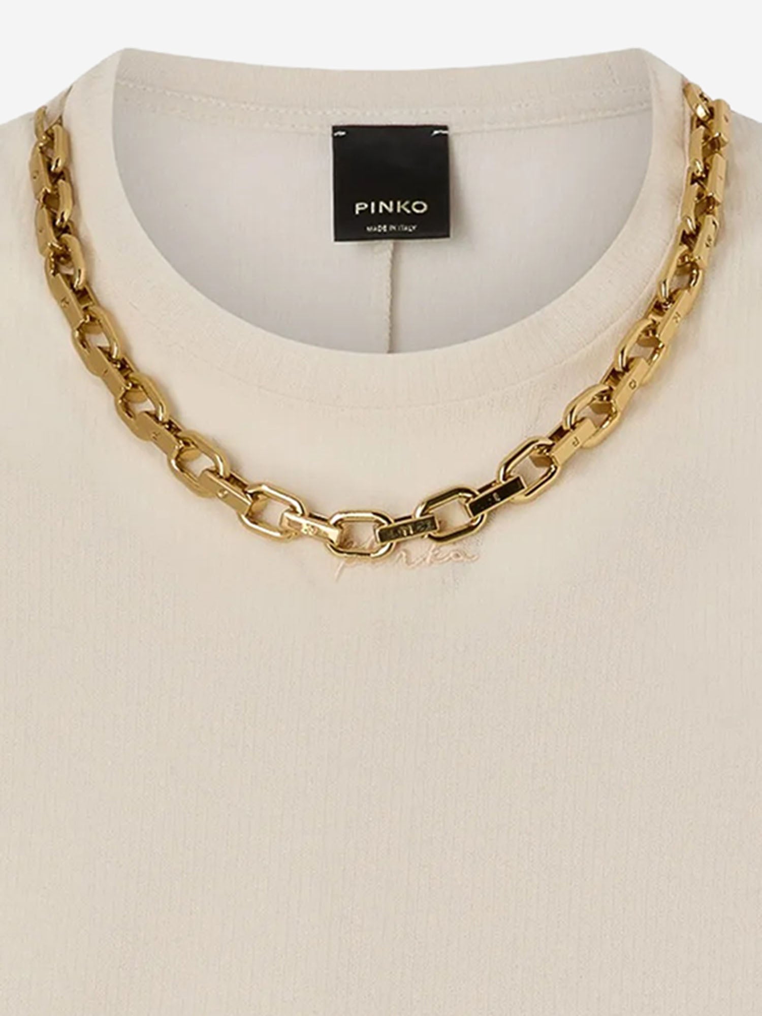 MAGLIA CROPPED KIMBERLY CON CATENA 106635 A32CC03 PINKO 
