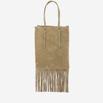 Borsa Shopping in suede con frange 106666 A0F6L22O PINKO 