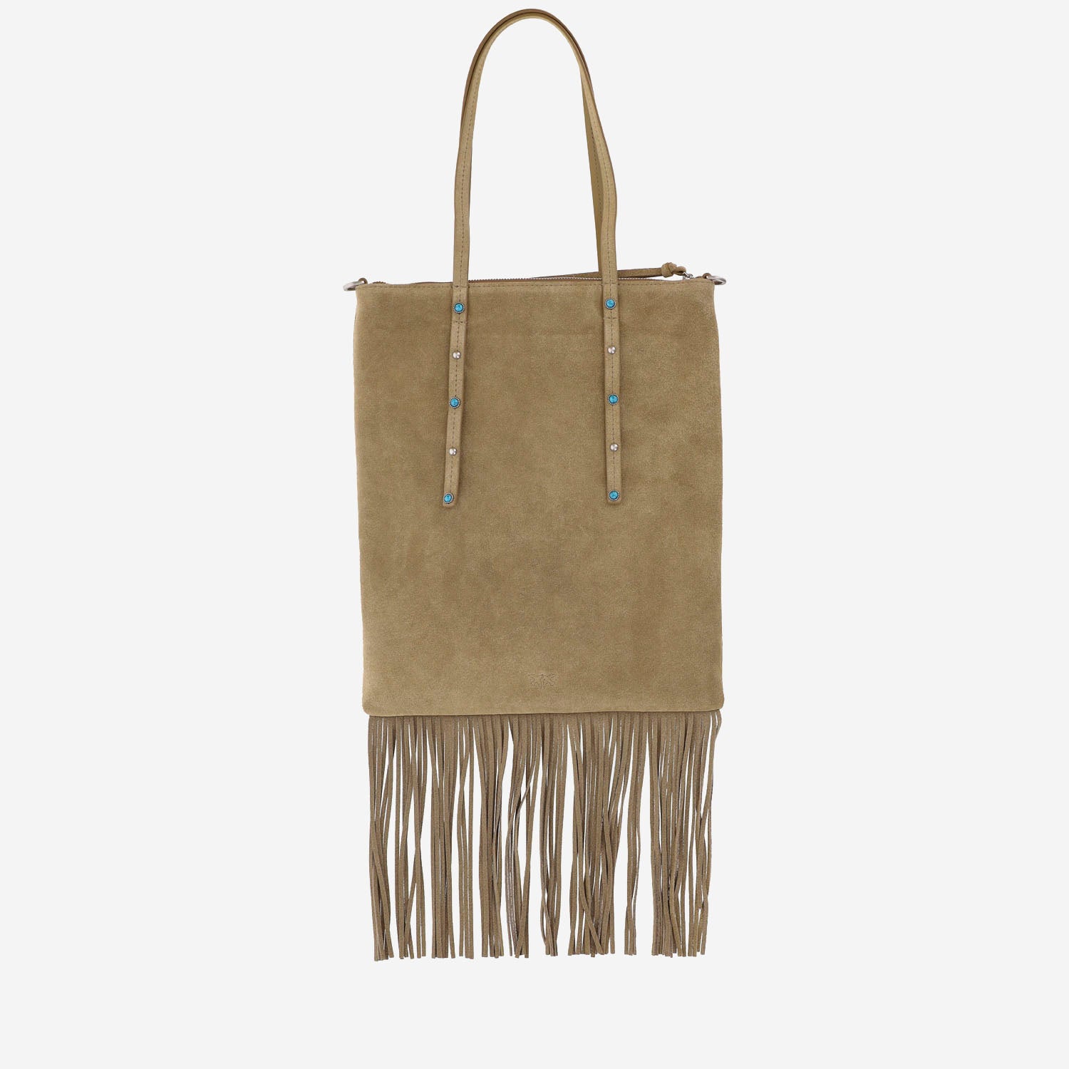 Borsa Shopping in suede con frange 106666 A0F6L22O PINKO 