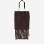 Borsa Shopping in suede con frange 106666 A0F6M11O PINKO 