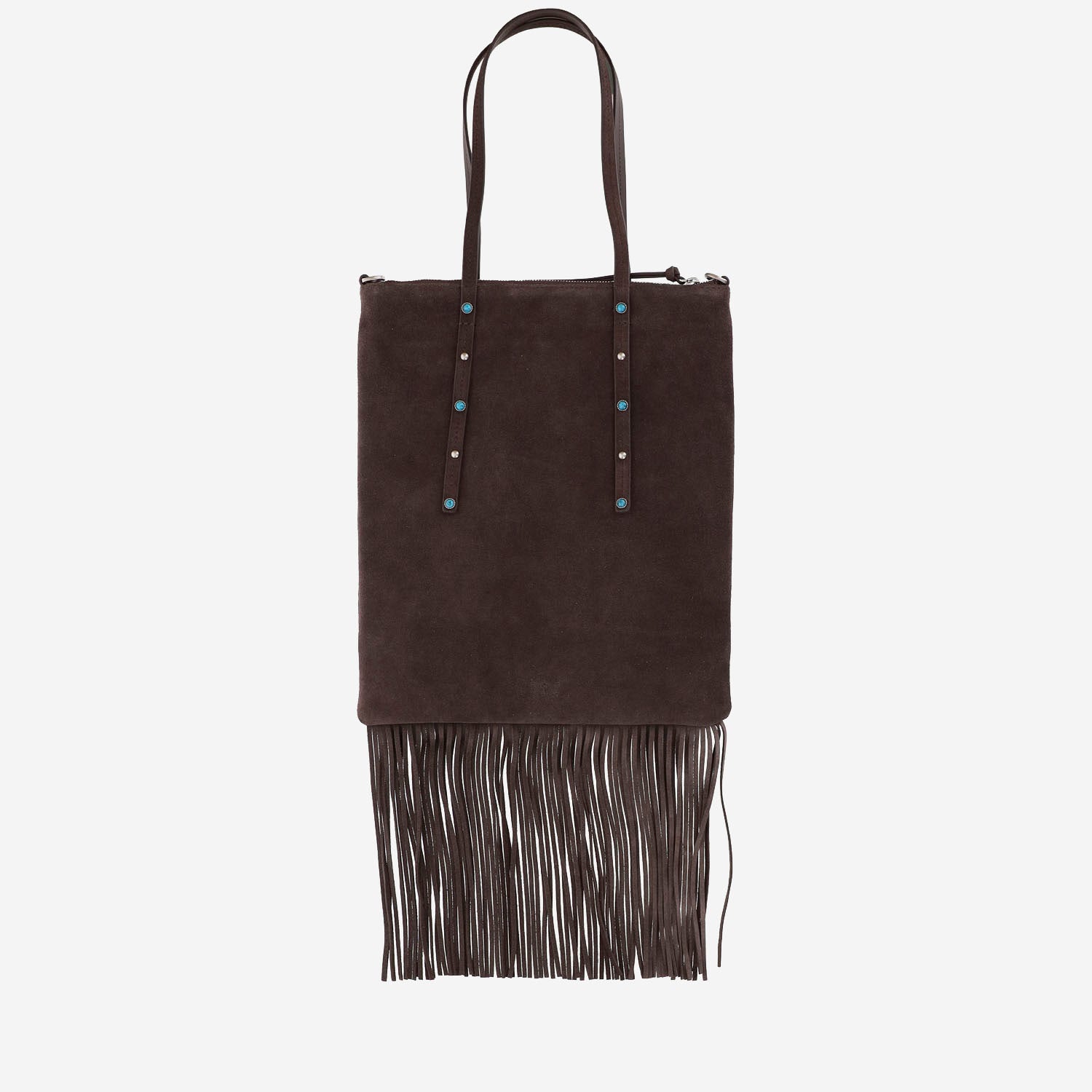 Borsa Shopping in suede con frange 106666 A0F6M11O PINKO 