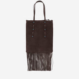 Borsa Shopping in suede con frange 106666 A0F6M11O PINKO 