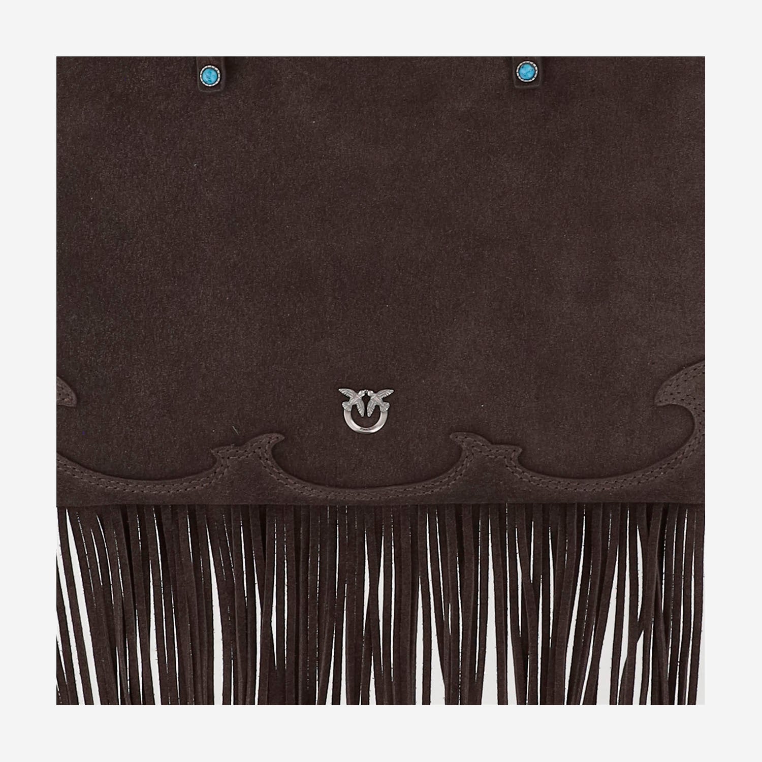 Borsa Shopping in suede con frange 106666 A0F6M11O PINKO 