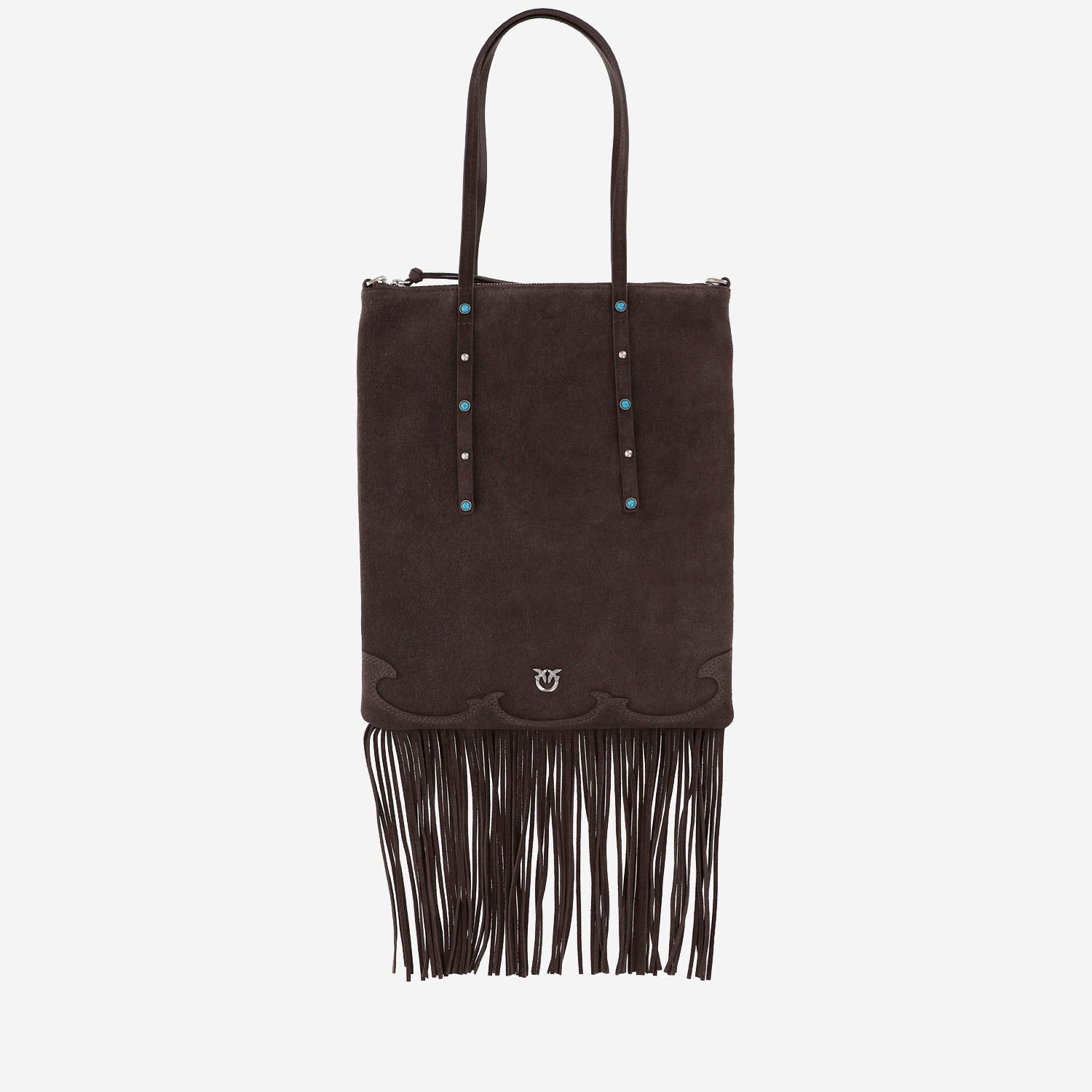 Borsa Shopping in suede con frange 106666 A0F6M11O PINKO 