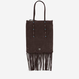 Borsa Shopping in suede con frange 106666 A0F6M11O PINKO 
